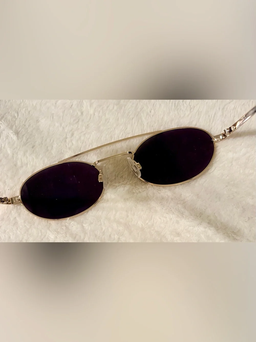House of Harlow 1960 Gold Slim Oval Sunglasses NWT